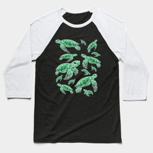 Green Sea Turtles Design Baseball T-Shirt